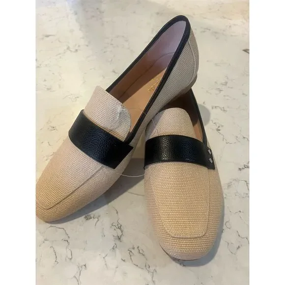Kate Spade Women's Neutral Loafers Size 9B Raffia Straw Flats